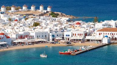 Aufnahme von oben: Mykonos