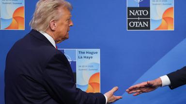 Donald Trump trifft beim Nato-Gipfel in Den Haag ein