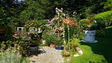 Zentrales Thema in diesem Garten ist das Element Wasser und oberstes Gebot im Garten ist ökologisches Gärtnern. 
