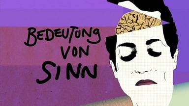Bild eines Mannes mit halb geöffnetem Kopf: "Bedeutung von Sinn"
