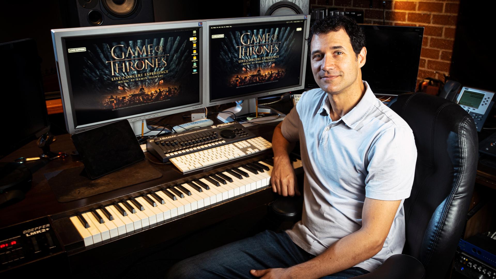 Der Komponist Ramin Djawadi in seinem Studio in Santa Monica am Dienstag, dem 3. September 2019.
