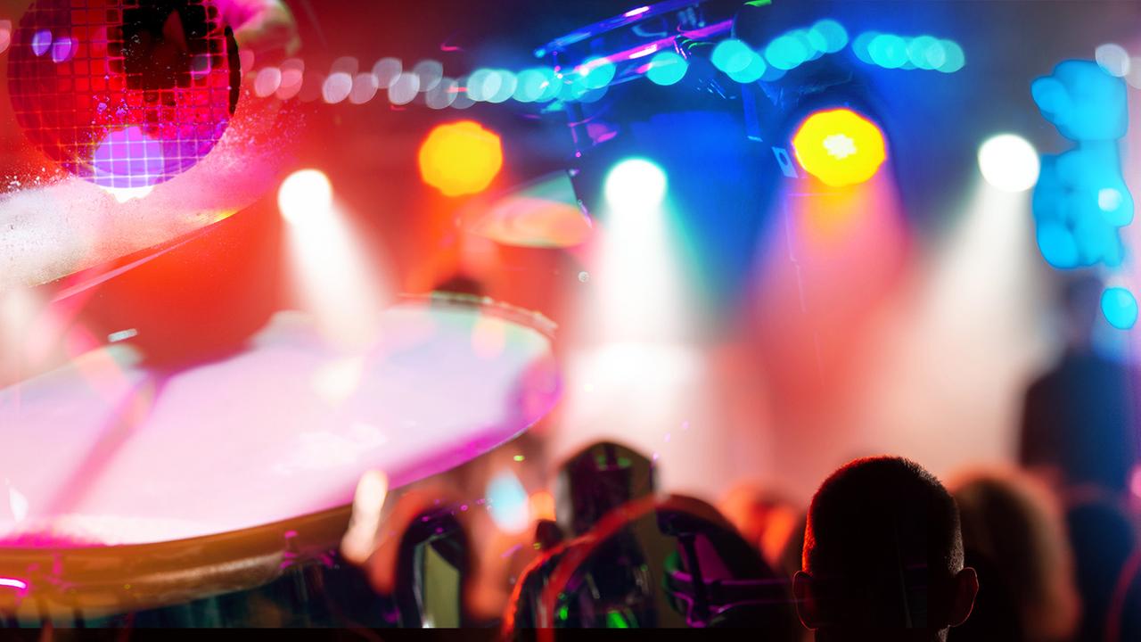 collage konzertbühnenkonstruktion bühnenlichter