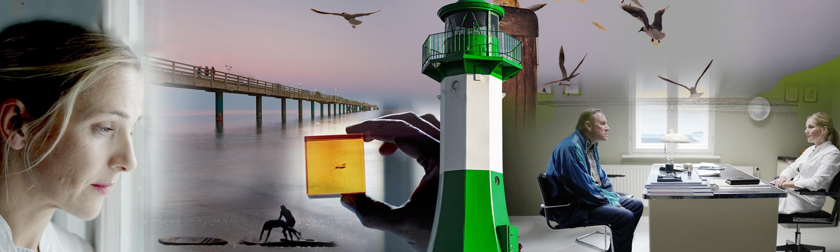 Praxis mit Meerblick Hintergrund Sendebereich