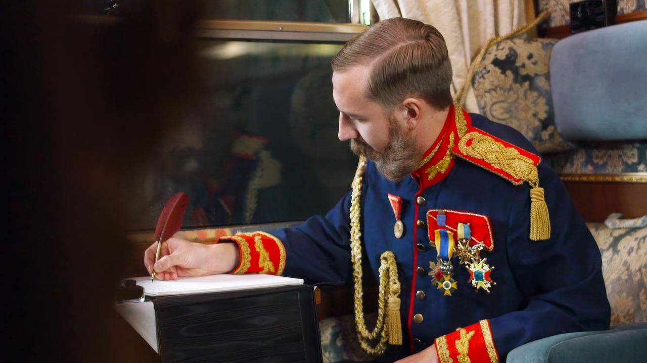 Franz Joseph auf einer Zugreise