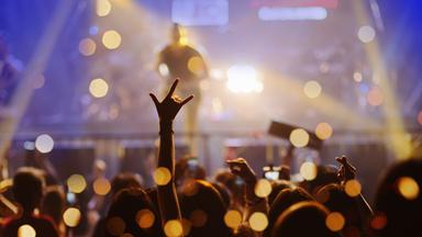 Symbolbild: Tanzendes Publikum vor einer Bühne