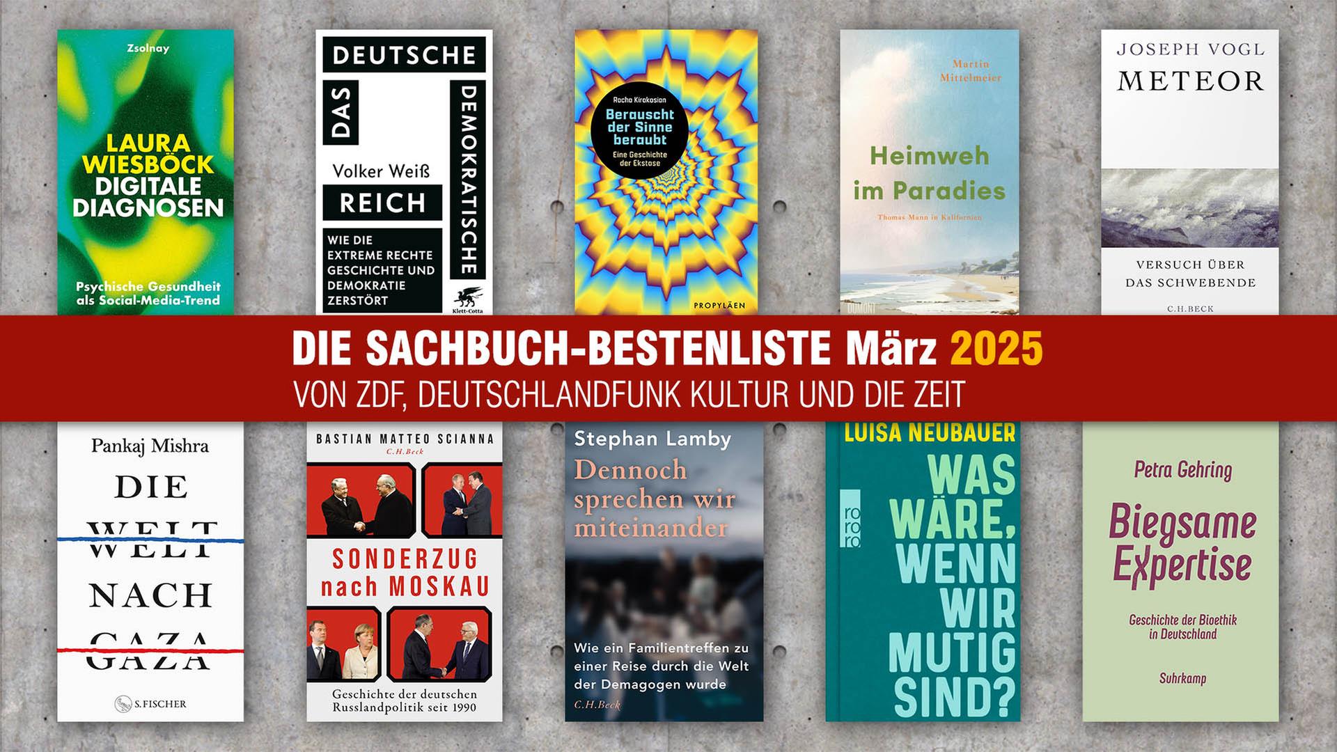 Die Buchcover der Sachbuchbestenliste März 2025