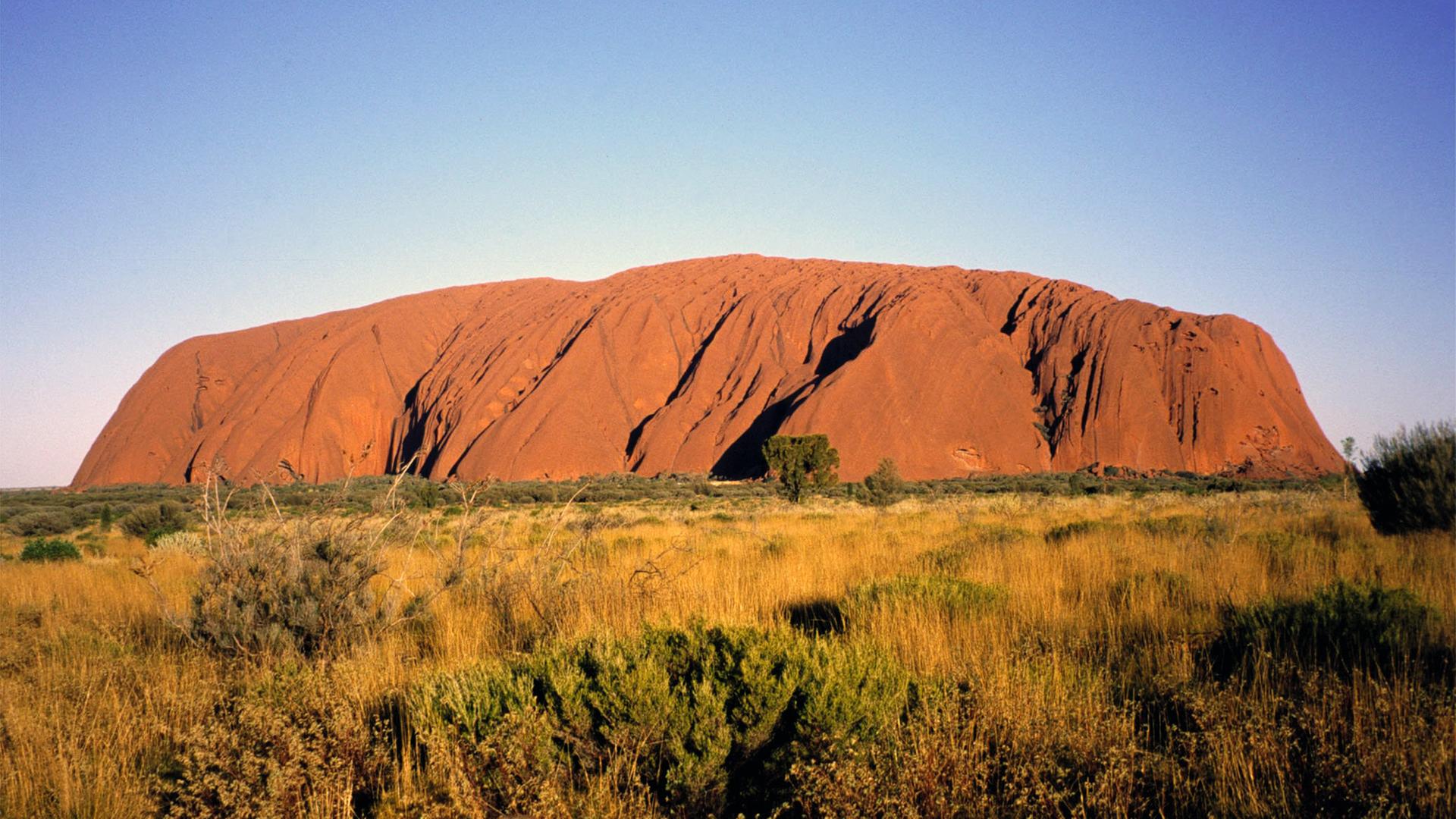 Aufnahme des Uluru in Australien.