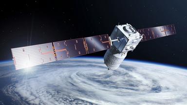 Künstlerische Darstellung eines Satelliten im Weltall