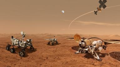Illustration: Roboter auf dem Mars