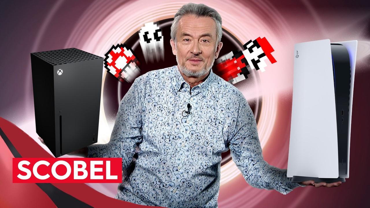 Gert Scobel vor Konsolen