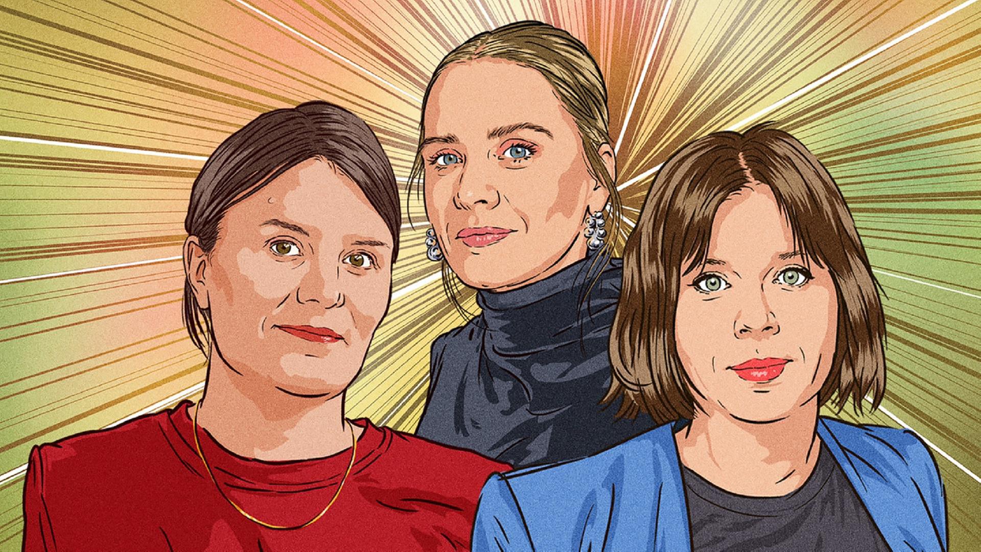 Mareike Fallwickl und Eva Reisinger sowie Eva Thöne