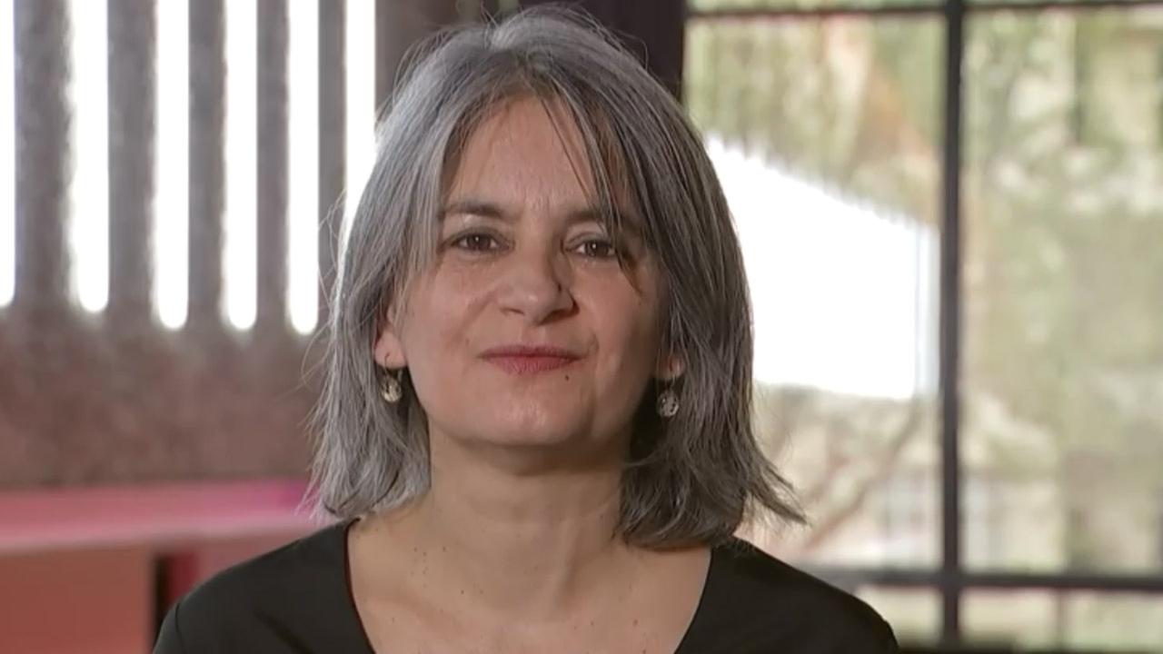 Nahaufnahme von Shirin Sojitrawalla während des Gesprächs.