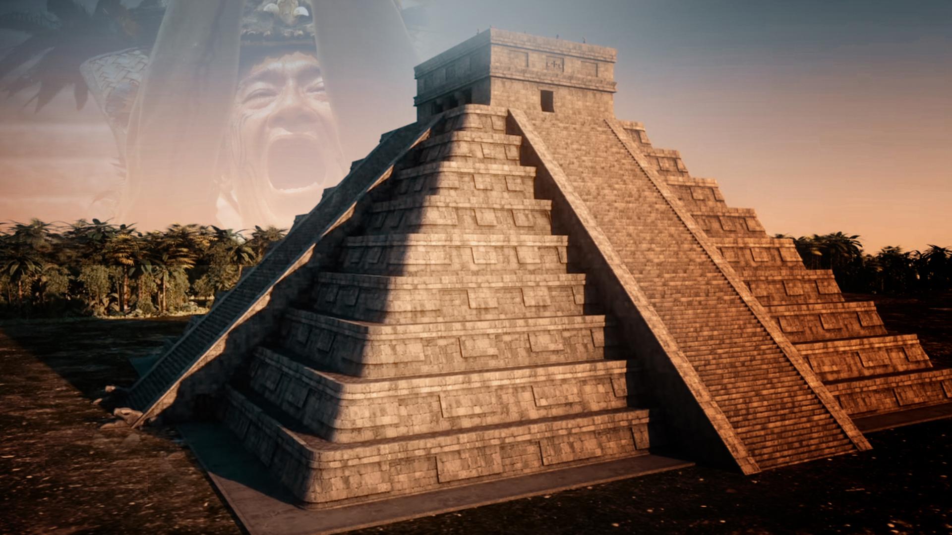 Computeranimation einer Maya-Pyramide