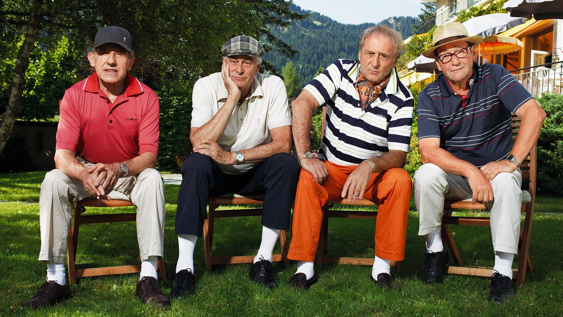 Freunde fürs Leben: Walter Hess als Fritz Welliker, Klaus Wildbolz als Emil Scheidegger, Günther Maria Halmer als Dieter Thomas Brandt, Herbert Leiser als Bruno Häggli
