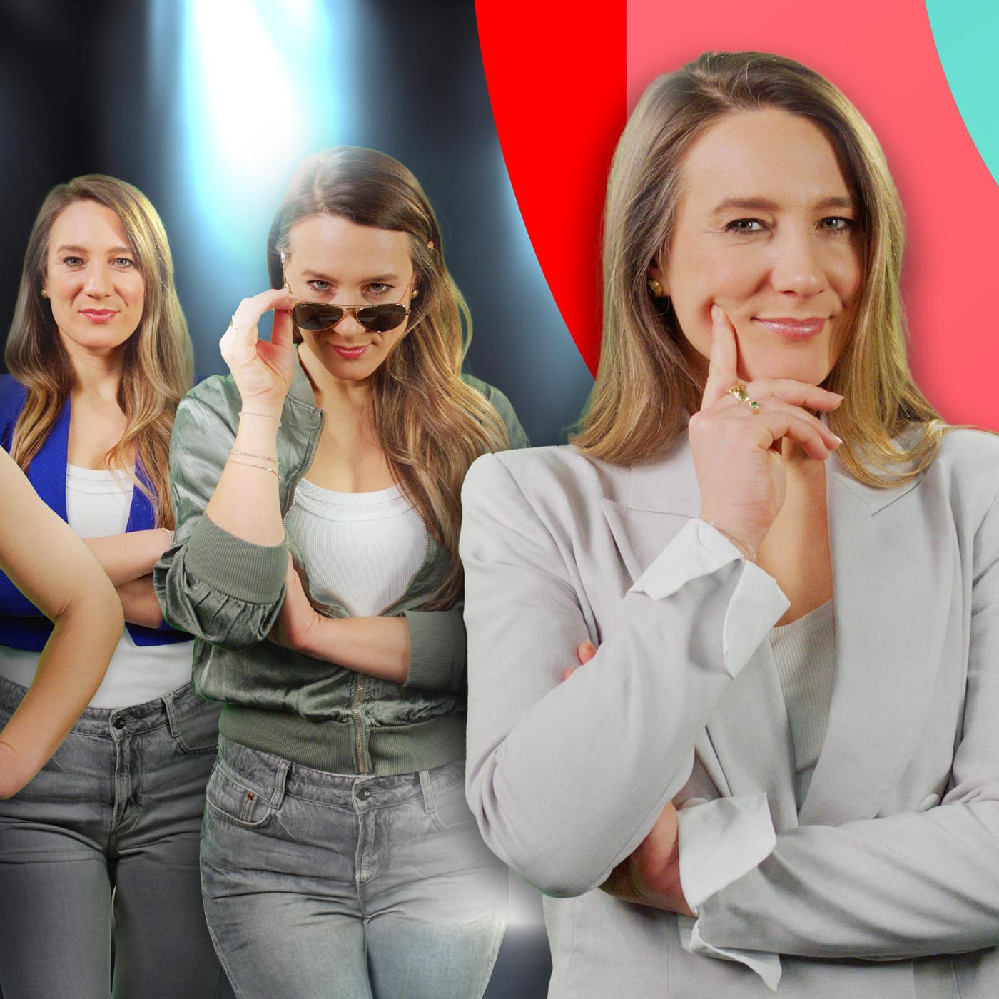 Jasmina Neudecker zeigt, wie du dich selbst perfekt in Szene setzt und anderen nicht auf den Leim gehst (Bild: Viermal dieselbe Frau nebeneinander in unterschiedlichen Posen)