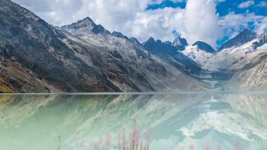 Blick auf den Oberaargletscher, Schweiz.