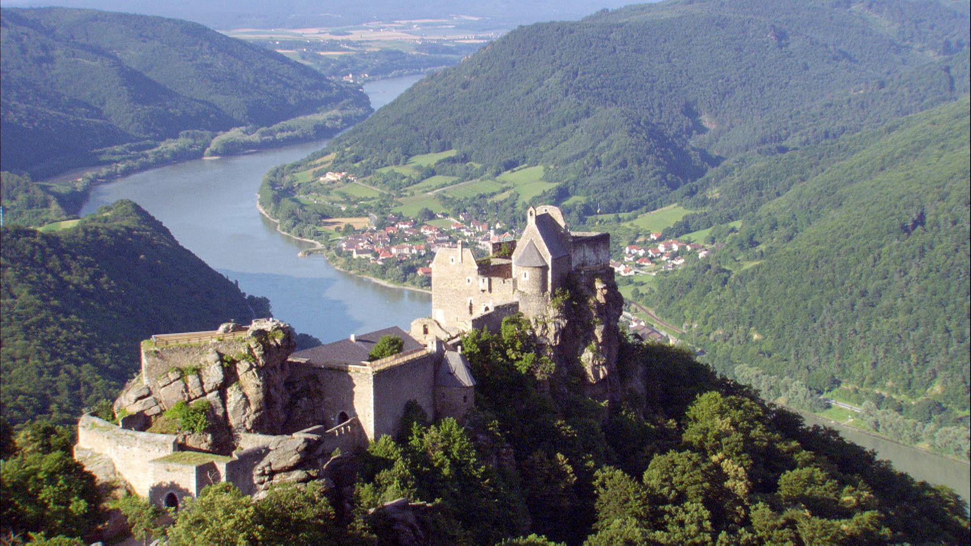 Luftaufnahme, Ruine Aggstein