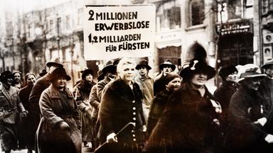 Damen protestieren 1926 gegen Arbeitslosigkeit