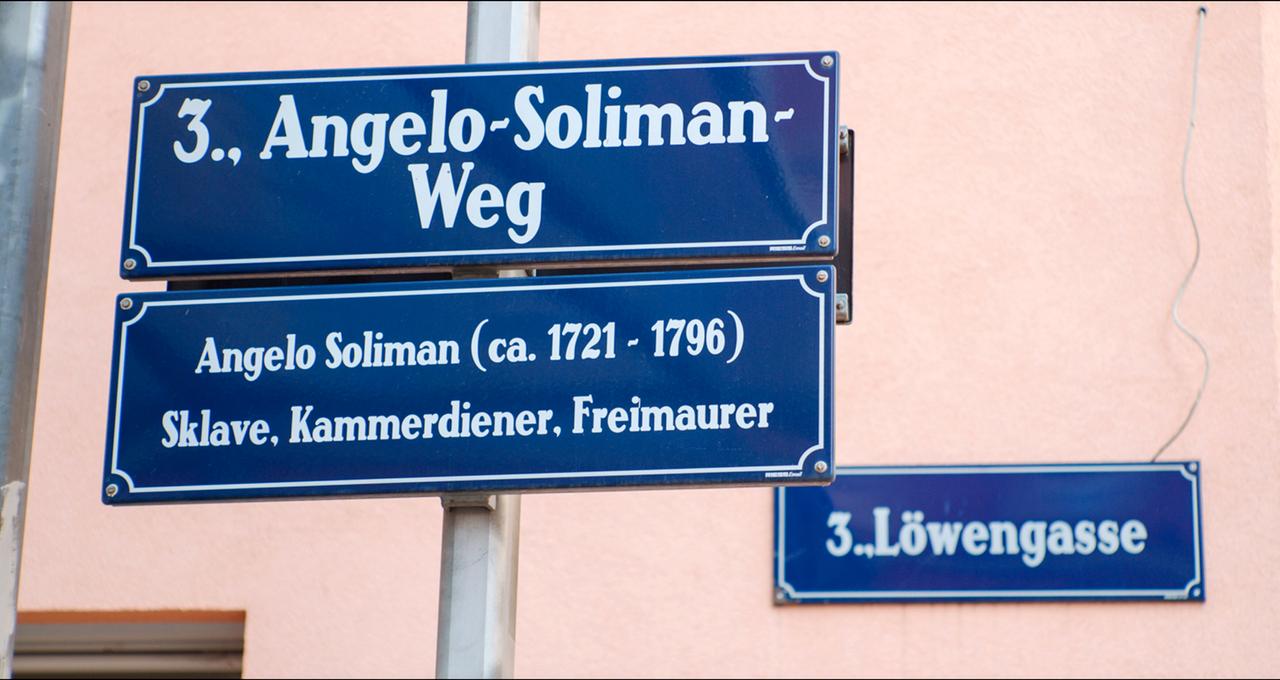 Straßenschild: Angelo-Soliman-Weg