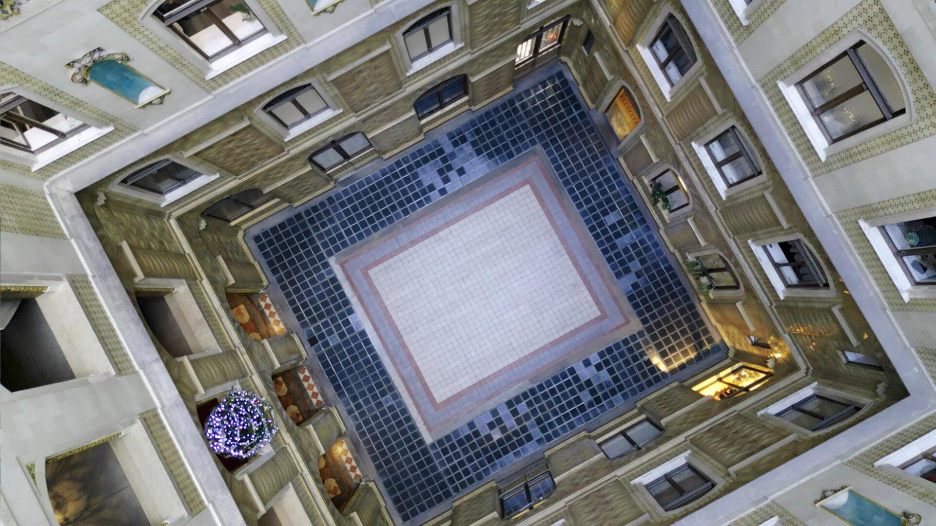 Ein Innenhof von oben.