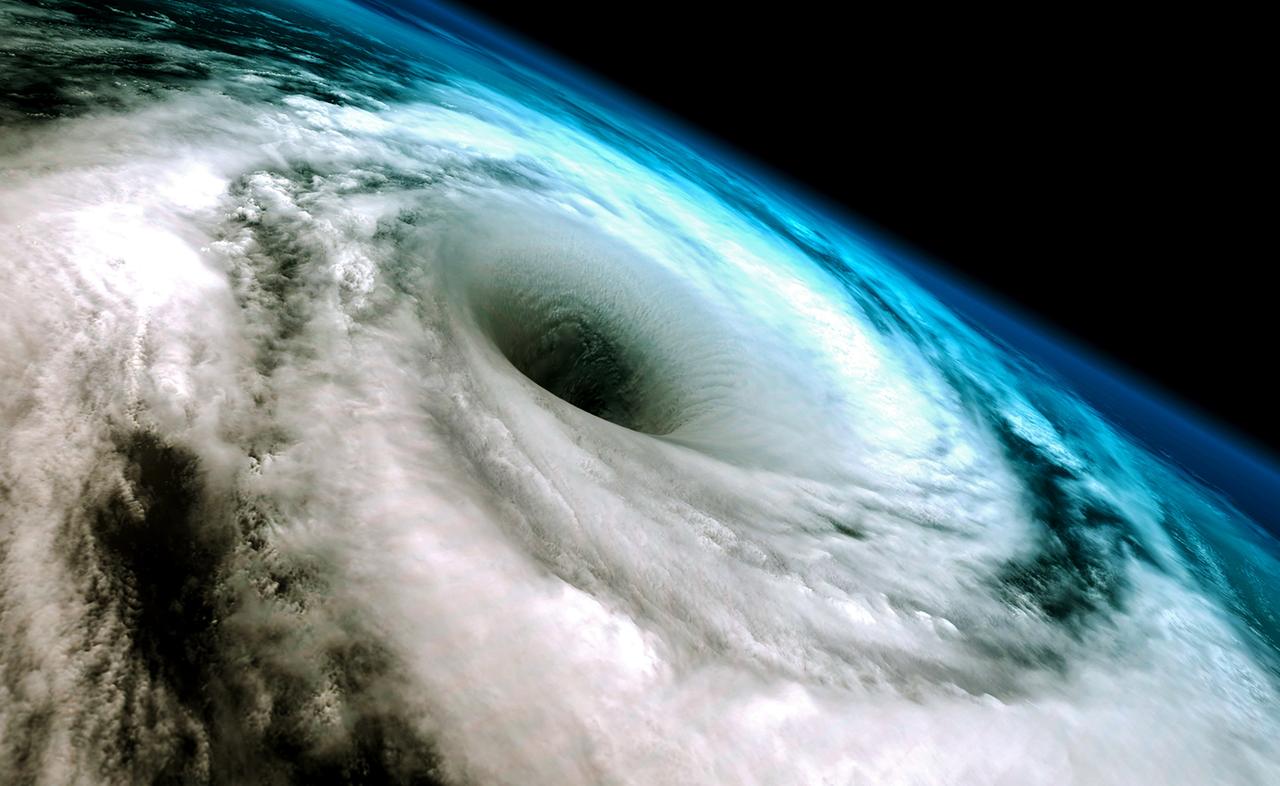 Wirbelsturm aus dem All gesehen.