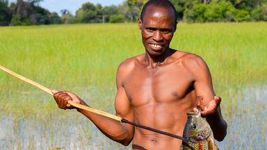 Für die Menschen bedeutet das Überleben im Okavango-Delta, dass sie jeden Trick im Fischerhandbuch lernen. 